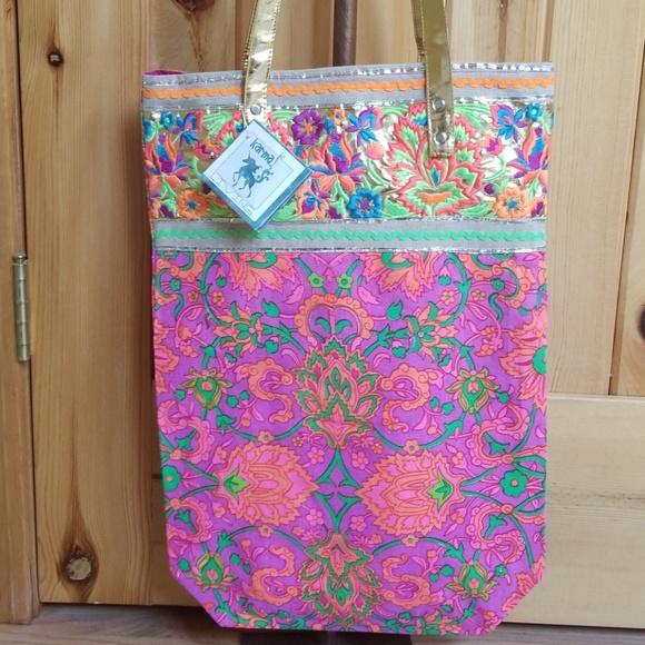 Bag or Tote Karma Living cotton hand crafted environmentally friendly Boho bag